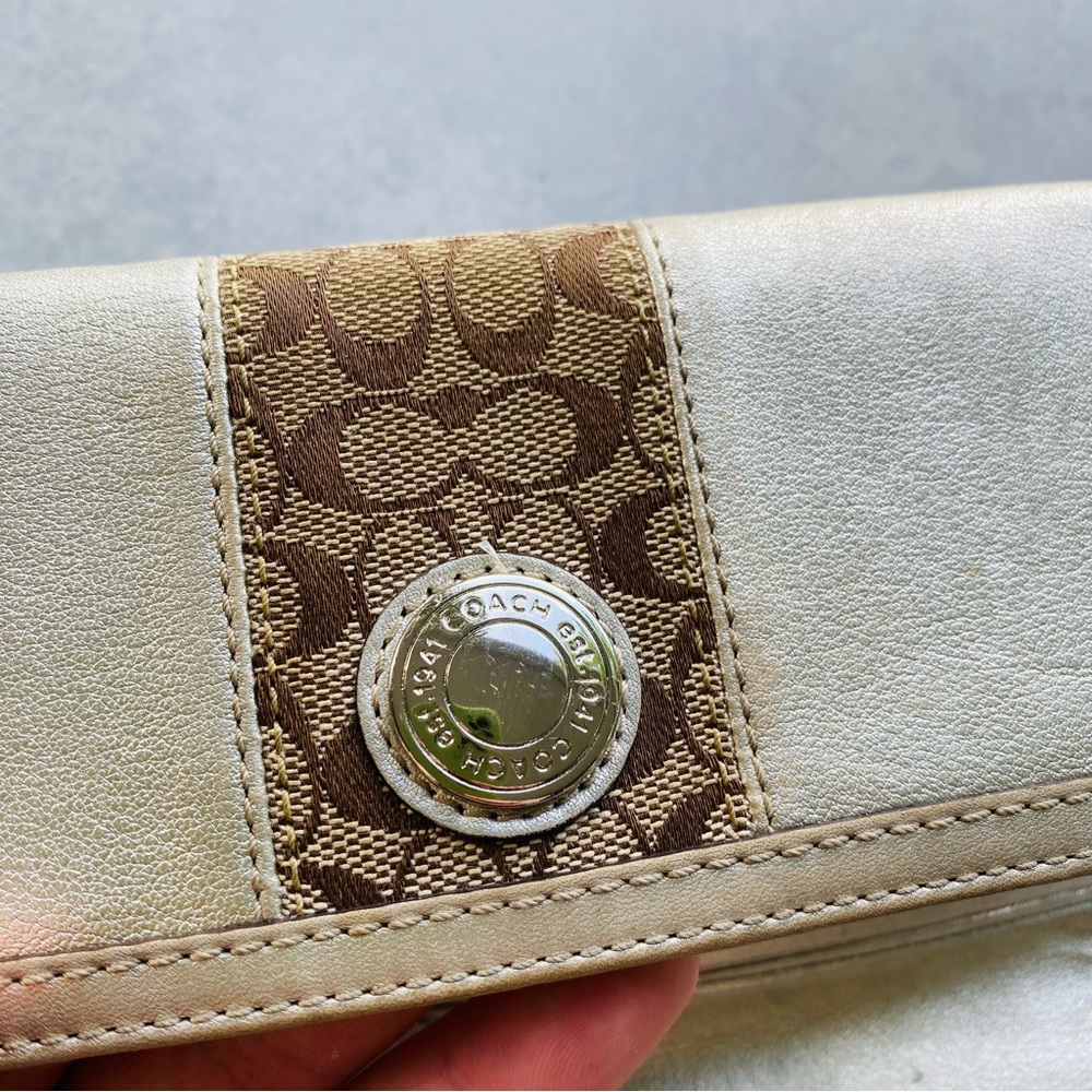 Coach Vintage Y2K Classic C Logo Butter‎ Soft Rose Gold Leather Wallet - Picture 5 of 6